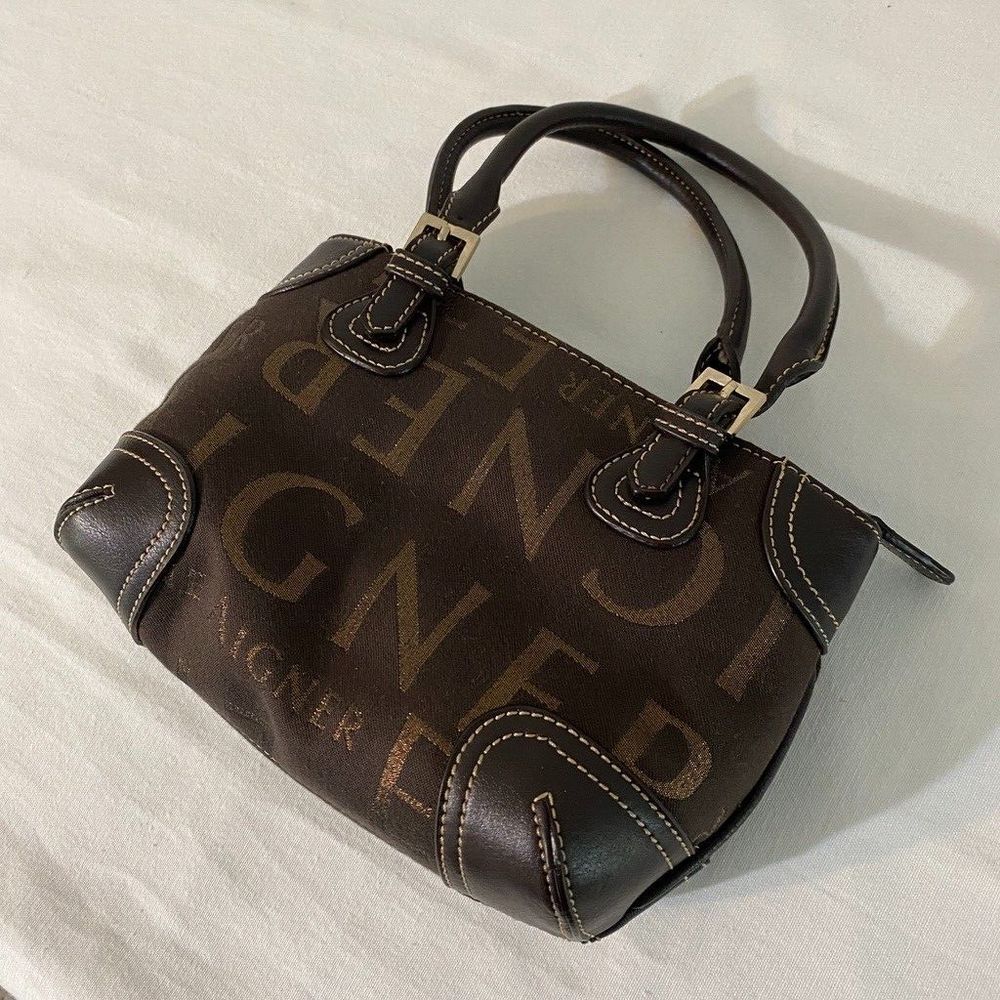 Etienne Aigner Signature Logo Canvas Handbag Women's Purse Small